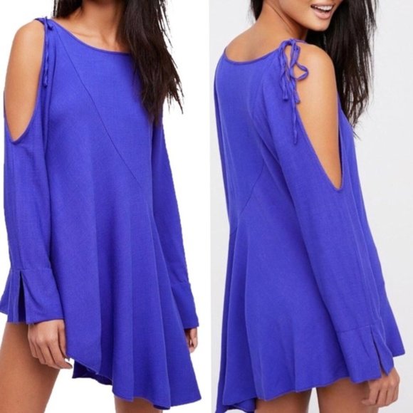 Free People Tops - Free People Violet Cold Shoulder Long Sleeve Tunic